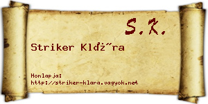 Striker Klára névjegykártya