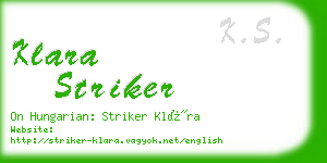 klara striker business card